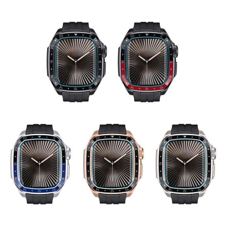 สายซิลิโคนกรอบโลหะรวมแบบจำลองมาตราส่วน สำหรับ Apple Watch Series 10 ขนาด 46 มม.