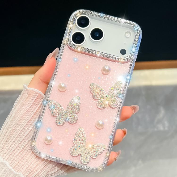 เคสโทรศัพท์กันกระแทกมุมสี่ด้านลายผีเสื้อมุกกลิตเตอร์เพชร สำหรับ iPhone 17 Pro Max, สำหรับ iPhone 17 Pro, สำหรับ iPhone 17, สำหรับ iPhone Air, สำหรับ iPhone 16 Pro Max, สำหรับ iPhone 16 Pro, สำหรับ iPhone 16 Plus, สำหรับ iPhone 16