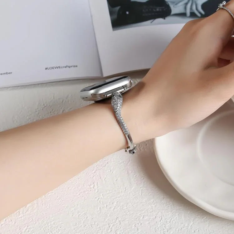 สายรัดนาฬิกาหัวงูฝังซิริคอนทองแดง สำหรับ Apple Watch ขนาด 46 มม. / 49 มม. / 45 มม. / 44 มม., สำหรับ Apple Watch ขนาด 42 มม. / 41 มม. / 40 มม. / 38 มม.