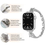 สายรัดนาฬิกาหัวเสือดาวฝังซิริคอนทองแดง สำหรับ Apple Watch ขนาด 46 มม. / 49 มม. / 45 มม. / 44 มม., สำหรับ Apple Watch ขนาด 42 มม. / 41 มม. / 40 มม. / 38 มม.