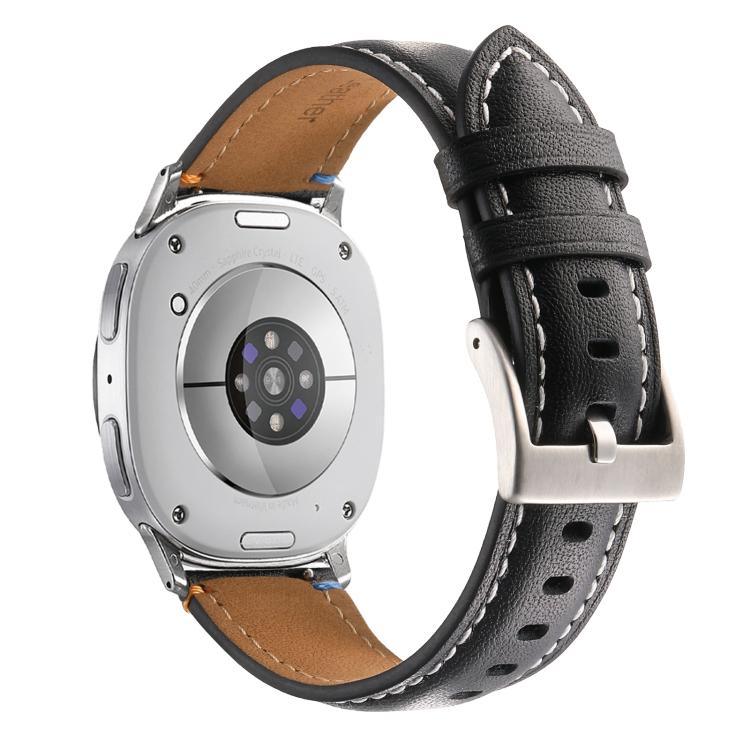 สายรัดนาฬิกาหนังแท้เย็บตะเข็บ สำหรับ Samsung Galaxy Watch8 / Watch8 Classic