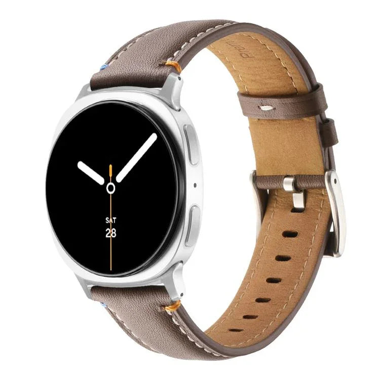 สายรัดนาฬิกาหนังแท้เย็บตะเข็บ สำหรับ Samsung Galaxy Watch8 / Watch8 Classic