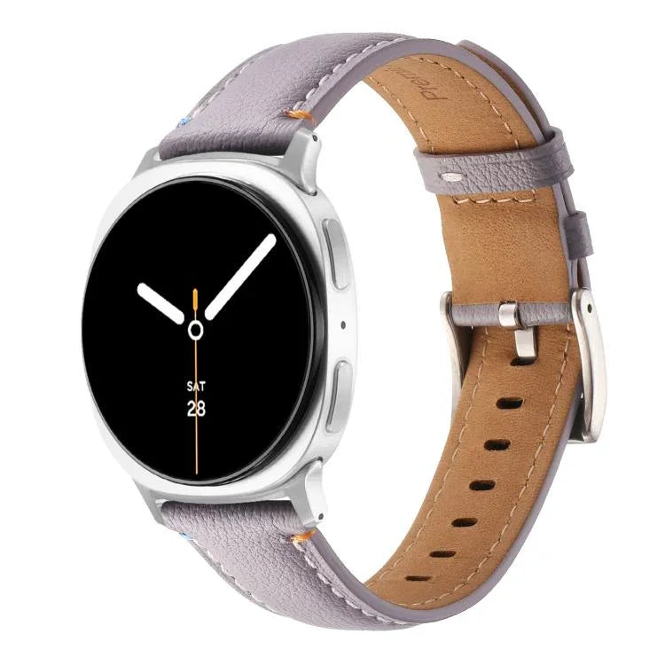 สายรัดนาฬิกาหนังแท้เย็บตะเข็บ สำหรับ Samsung Galaxy Watch8 / Watch8 Classic