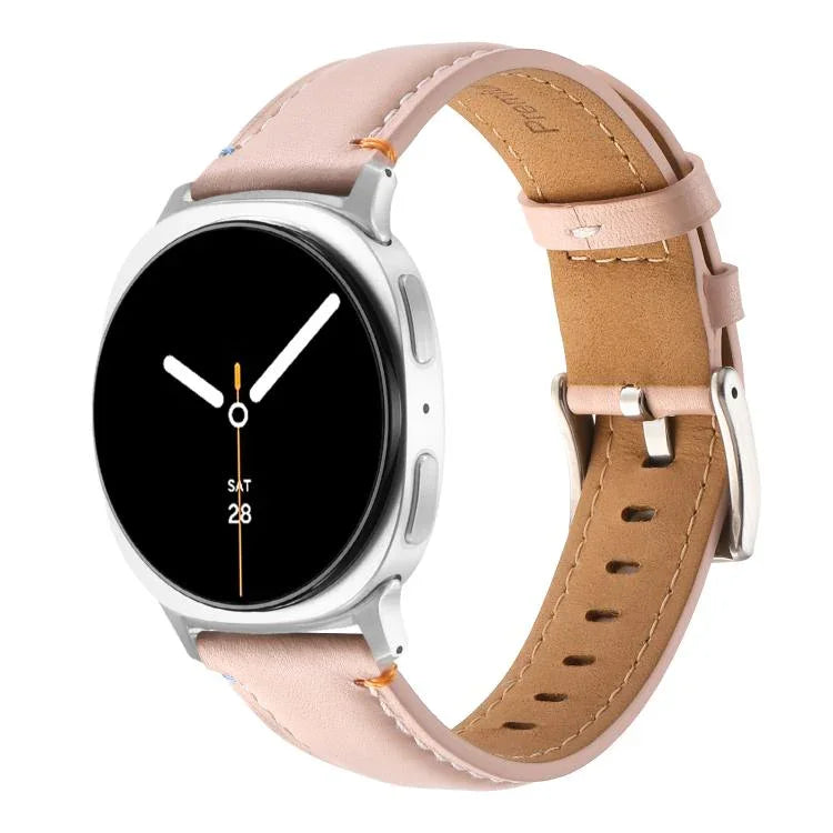 สายรัดนาฬิกาหนังแท้เย็บตะเข็บ สำหรับ Samsung Galaxy Watch8 / Watch8 Classic