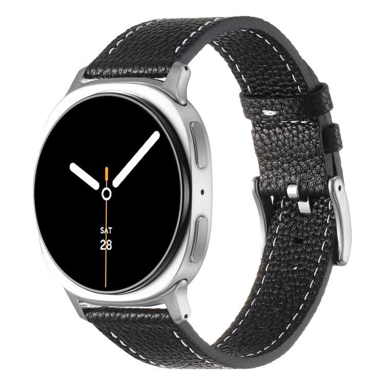 สายรัดนาฬิกาหนังลายลิ้นจี่สองด้าน สำหรับ Samsung Galaxy Watch8 / Watch8 Classic