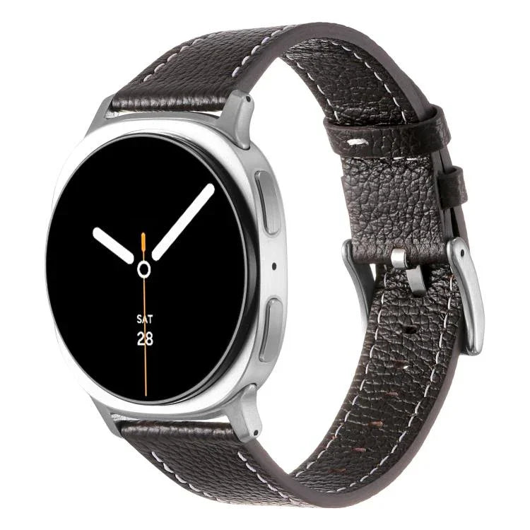 สายรัดนาฬิกาหนังลายลิ้นจี่สองด้าน สำหรับ Samsung Galaxy Watch8 / Watch8 Classic