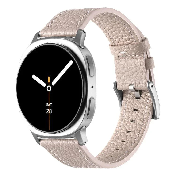 สายรัดนาฬิกาหนังลายลิ้นจี่สองด้าน สำหรับ Samsung Galaxy Watch8 / Watch8 Classic