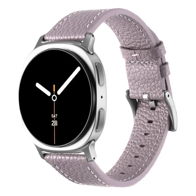 สายรัดนาฬิกาหนังลายลิ้นจี่สองด้าน สำหรับ Samsung Galaxy Watch8 / Watch8 Classic