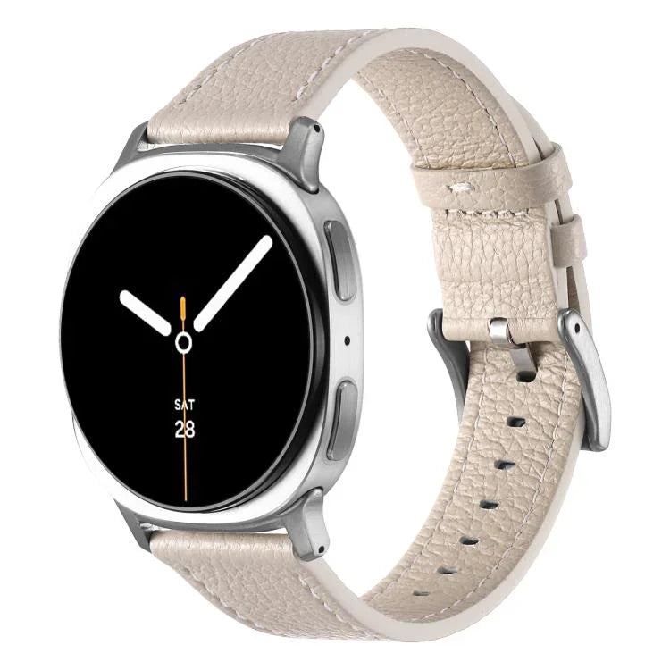สายรัดนาฬิกาหนังลายลิ้นจี่สองด้าน สำหรับ Samsung Galaxy Watch8 / Watch8 Classic