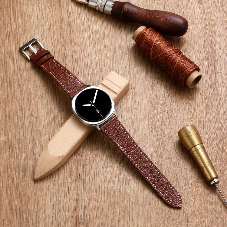 สายรัดนาฬิกาหนังลายลิ้นจี่สองด้าน สำหรับ Samsung Galaxy Watch8 / Watch8 Classic