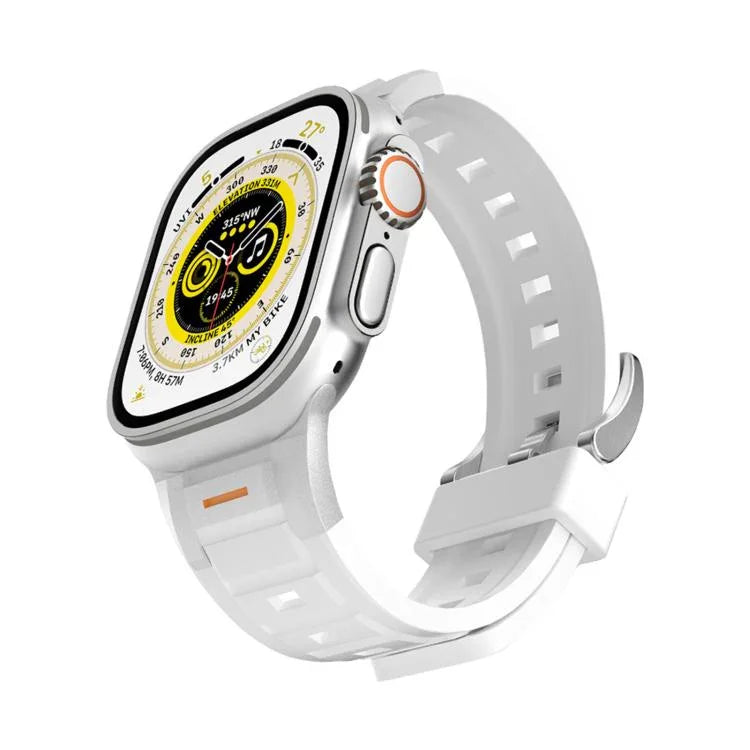 สายซิลิโคนสีสันสดใสข้อต่อโลหะ Pioneer สำหรับ Apple Watch ขนาด 46 มม. / 49 มม. / 45 มม. / 44 มม., สำหรับ Apple Watch ขนาด 42 มม. / 41 มม. / 40 มม. / 38 มม.