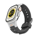 สายซิลิโคนสีสันสดใสข้อต่อโลหะ Pioneer สำหรับ Apple Watch ขนาด 46 มม. / 49 มม. / 45 มม. / 44 มม., สำหรับ Apple Watch ขนาด 42 มม. / 41 มม. / 40 มม. / 38 มม.
