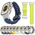 สายซิลิโคนสีสันสดใสข้อต่อโลหะ Pioneer สำหรับ Apple Watch ขนาด 46 มม. / 49 มม. / 45 มม. / 44 มม., สำหรับ Apple Watch ขนาด 42 มม. / 41 มม. / 40 มม. / 38 มม.