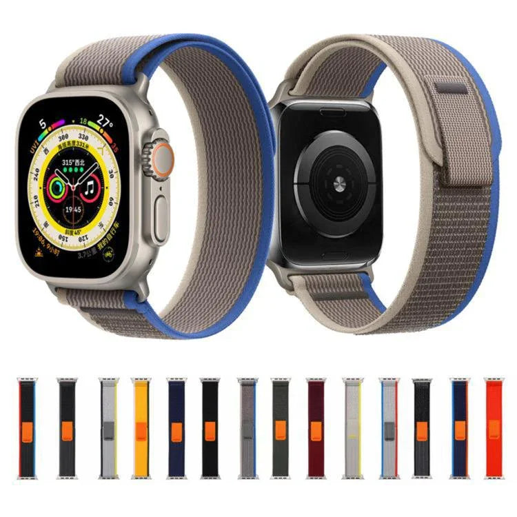 สายรัดนาฬิกาไนลอน Wild Path Loop พร้อมฟิล์มโค้ง 3D สำหรับ Apple Watch Series 9 / 8 / 7 ขนาด 41 มม., สำหรับ Apple Watch 3 / 2 / 1 ขนาด 38 มม., สำหรับ Apple Watch 3 / 2 / 1 ขนาด 42 มม.