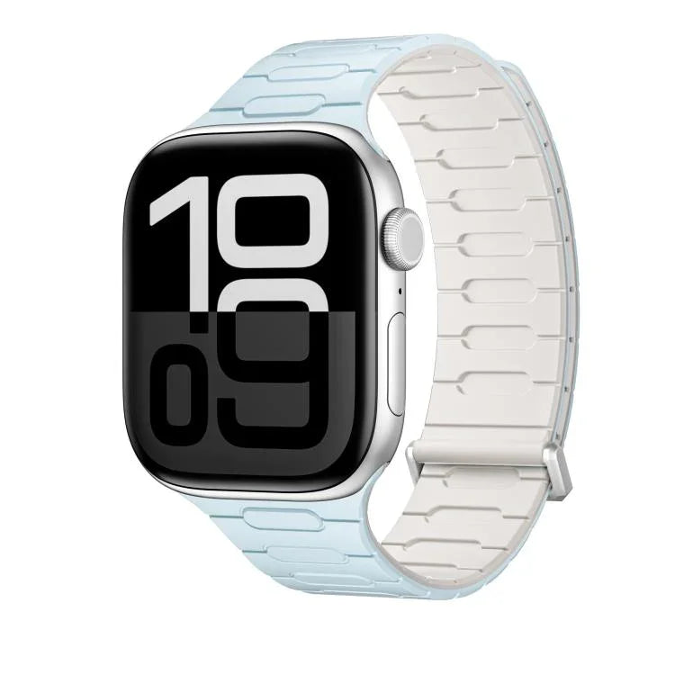 สายซิลิโคนแม่เหล็กรูปตัว I สำหรับ Apple Watch ขนาด 46 มม. / 49 มม. / 45 มม. / 44 มม., สำหรับ Apple Watch ขนาด 42 มม. / 41 มม. / 40 มม. / 38 มม.