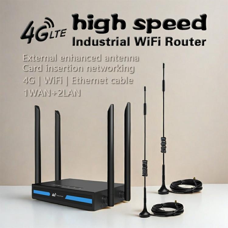 ED126-E พร้อมเสาอากาศดูดติดภายนอก 2 ตัว เราเตอร์ 4G LTE WiFi CPE เราเตอร์เครือข่ายไร้สาย ปลั๊ก US, ปลั๊ก EU