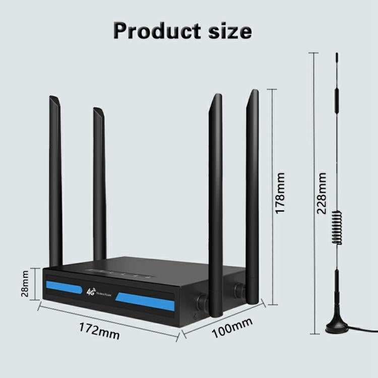 ED126-E พร้อมเสาอากาศดูดติดภายนอก 2 ตัว เราเตอร์ 4G LTE WiFi CPE เราเตอร์เครือข่ายไร้สาย ปลั๊ก US, ปลั๊ก EU