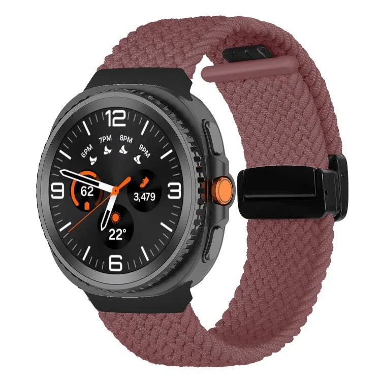 สายสายนาฬิกาถักพร้อมหัวเข็มขัดแม่เหล็กพับได้ สำหรับ Samsung Galaxy Watch8 / Watch8 Classic