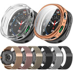 สายรัดนาฬิกาโลหะแม่เหล็กมิลานีสพร้อมปลอก TPU ปกป้องเต็มรูปแบบ สำหรับ Samsung Galaxy Watch8 44mm, สำหรับ Samsung Galaxy Watch8 40mm