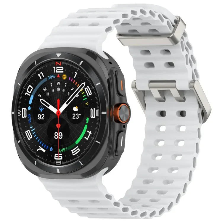 สายซิลิโคนสำหรับนาฬิกา Marine Dual Buckle สำหรับ Samsung Galaxy Watch 47mm / Ultra 2025