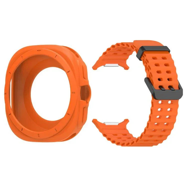 สายซิลิโคนสำหรับนาฬิกา Marine Dual Buckle สำหรับ Samsung Galaxy Watch 47mm / Ultra 2025