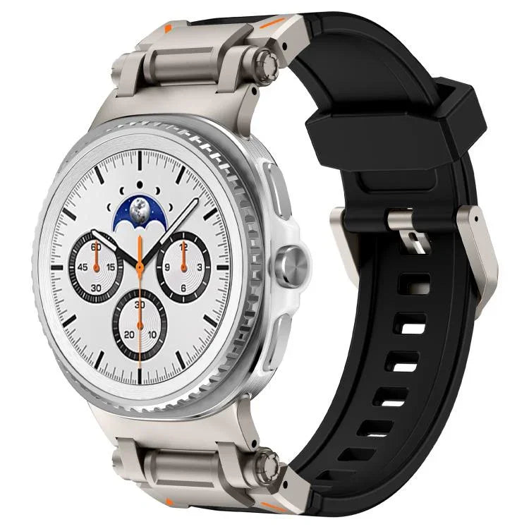 Explorer Metal Connector Silicone Watch Band, For Samsung Galaxy Watch8 / Watch8 Classic