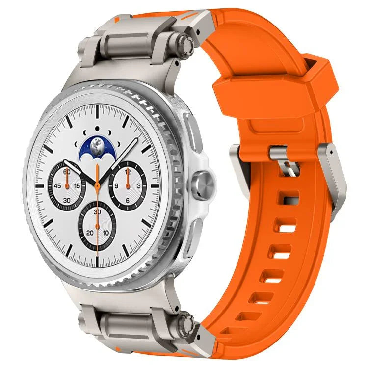 Explorer Metal Connector Silicone Watch Band, For Samsung Galaxy Watch8 / Watch8 Classic