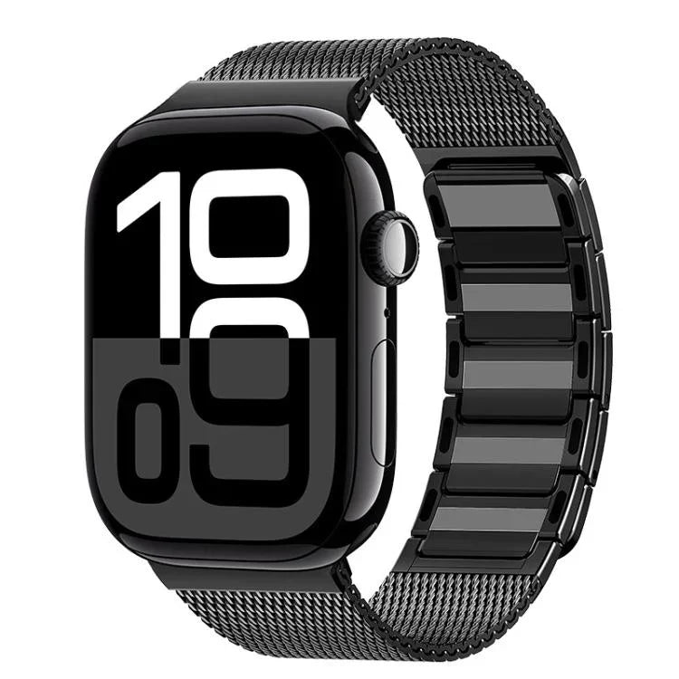 สายรัดนาฬิกาสแตนเลสสตีลทอรูปตัว I แบบแม่เหล็ก สำหรับ Apple Watch ขนาด 46 มม. / 49 มม. / 45 มม. / 44 มม., สำหรับ Apple Watch ขนาด 42 มม. / 41 มม. / 40 มม. / 38 มม.