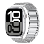 สายรัดนาฬิกาสแตนเลสสตีลทอรูปตัว I แบบแม่เหล็ก สำหรับ Apple Watch ขนาด 46 มม. / 49 มม. / 45 มม. / 44 มม., สำหรับ Apple Watch ขนาด 42 มม. / 41 มม. / 40 มม. / 38 มม.