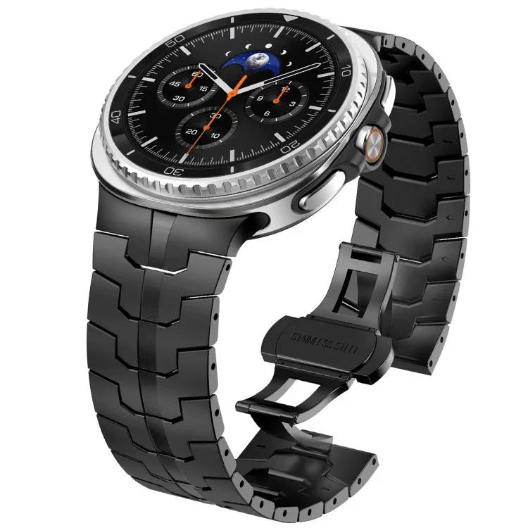 สายสแตนเลสสตีลพร้อมหัวเข็มขัดแบบผีเสื้อ สำหรับ Samsung Galaxy Watch8 / Watch8 Classic