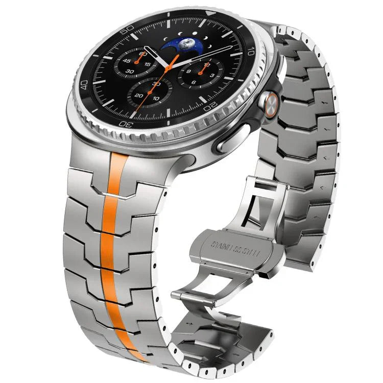 สายสแตนเลสสตีลพร้อมหัวเข็มขัดแบบผีเสื้อ สำหรับ Samsung Galaxy Watch8 / Watch8 Classic