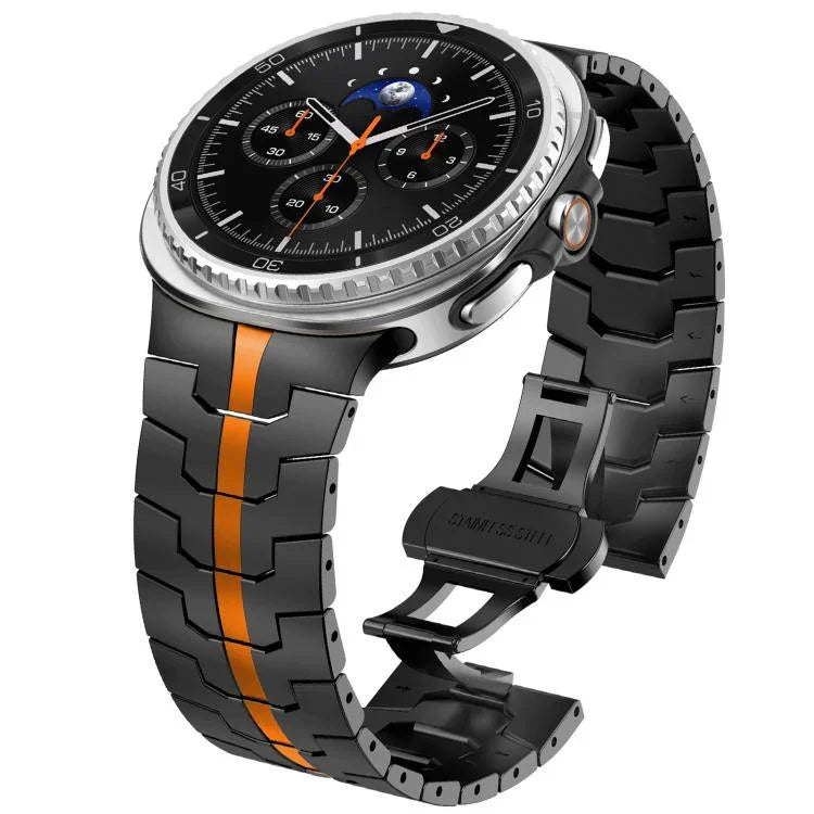 สายสแตนเลสสตีลพร้อมหัวเข็มขัดแบบผีเสื้อ สำหรับ Samsung Galaxy Watch8 / Watch8 Classic