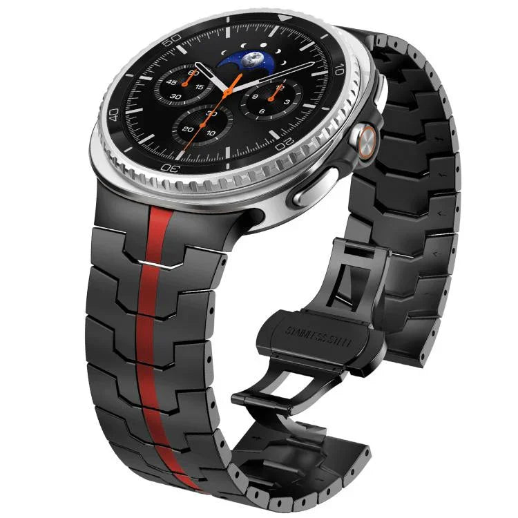 สายสแตนเลสสตีลพร้อมหัวเข็มขัดแบบผีเสื้อ สำหรับ Samsung Galaxy Watch8 / Watch8 Classic