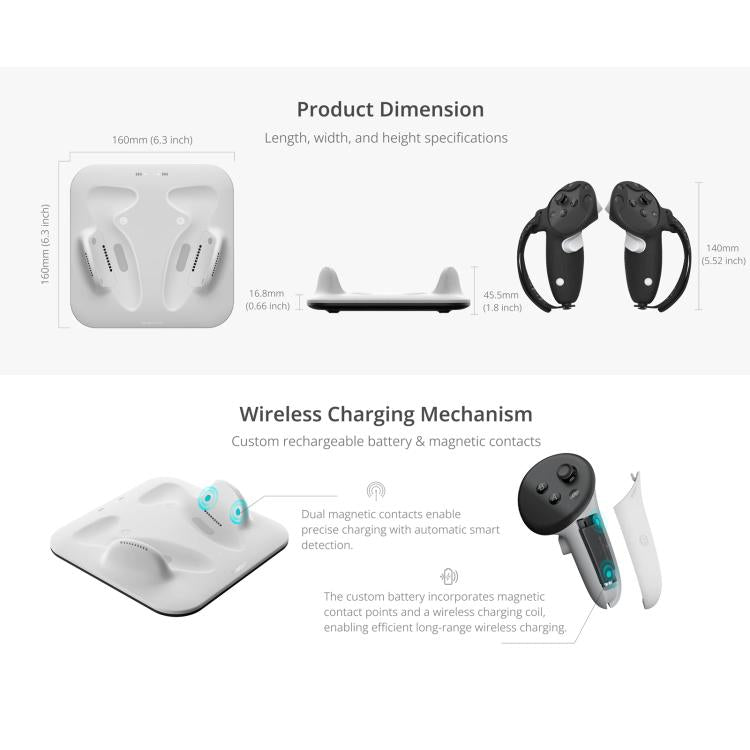 BOBOVR CD3 สำหรับ Meta Quest 3 / Meta Quest 3S แท่นชาร์จจอยจับ VR, สำหรับ Meta Quest 3S