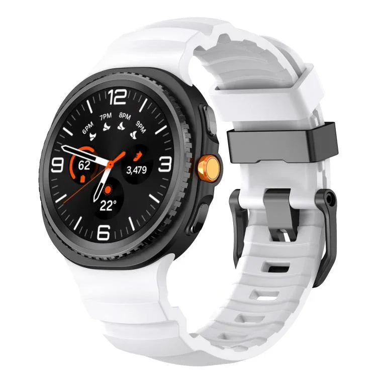 สายซิลิโคนกีฬาแบบหัวเข็มขัดสีดำ สำหรับ Samsung Galaxy Watch8 / Watch8 Classic