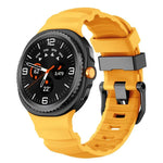 สายซิลิโคนกีฬาแบบหัวเข็มขัดสีดำ สำหรับ Samsung Galaxy Watch8 / Watch8 Classic