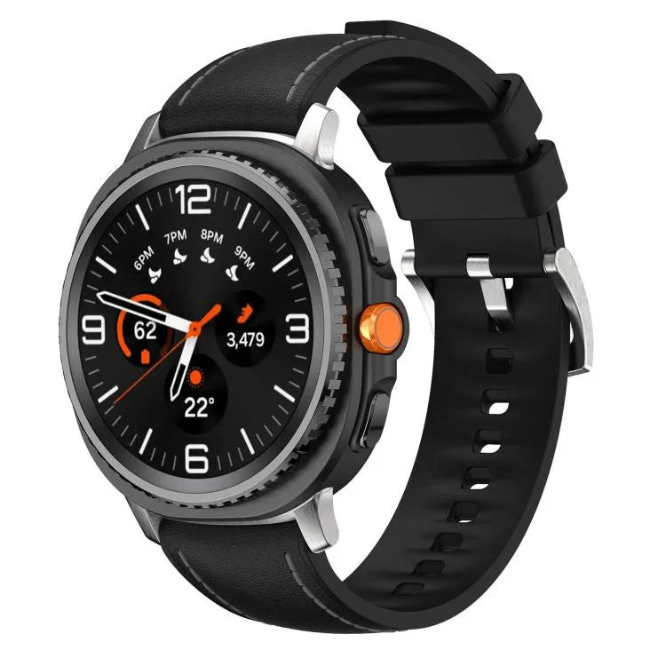 สายหนังผสมซิลิโคน สำหรับ Samsung Galaxy Watch8 / Watch8 Classic