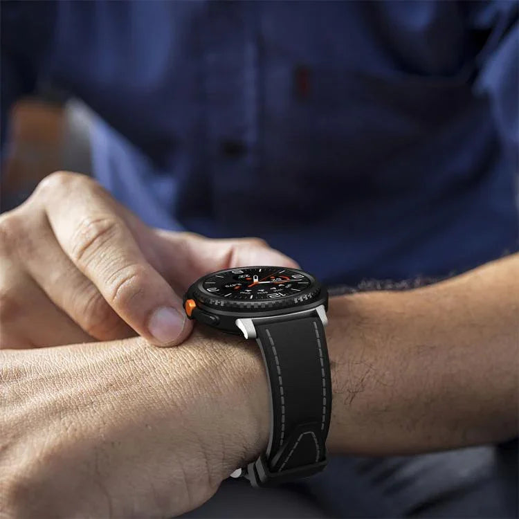 สายหนังผสมซิลิโคน สำหรับ Samsung Galaxy Watch8 / Watch8 Classic