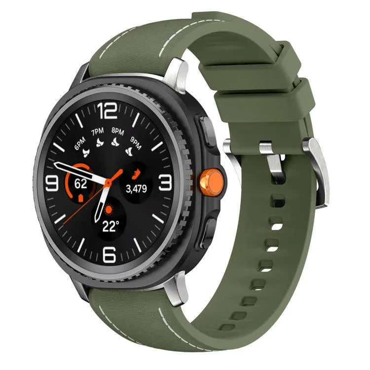 สายหนังผสมซิลิโคน สำหรับ Samsung Galaxy Watch8 / Watch8 Classic