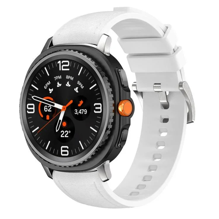 สายหนังผสมซิลิโคน สำหรับ Samsung Galaxy Watch8 / Watch8 Classic