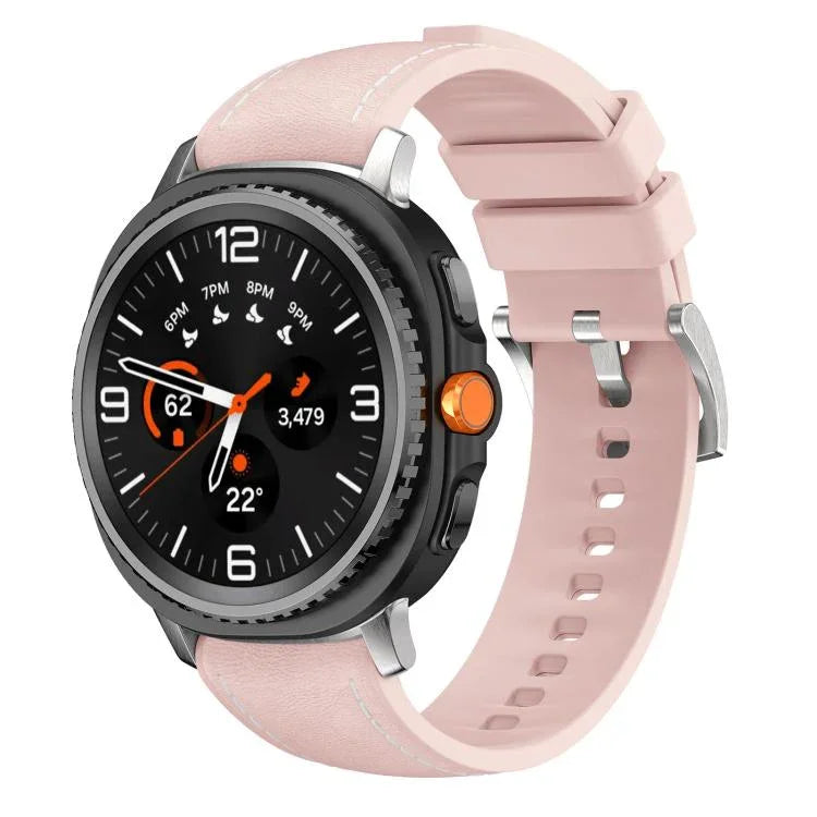 สายหนังผสมซิลิโคน สำหรับ Samsung Galaxy Watch8 / Watch8 Classic