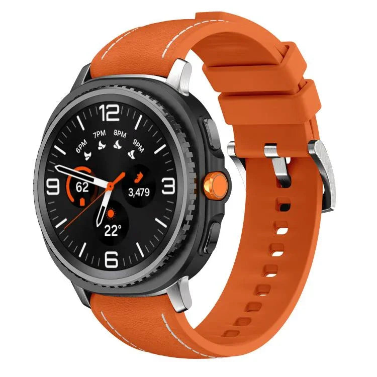 สายหนังผสมซิลิโคน สำหรับ Samsung Galaxy Watch8 / Watch8 Classic