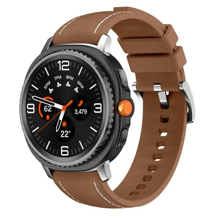สายหนังผสมซิลิโคน สำหรับ Samsung Galaxy Watch8 / Watch8 Classic