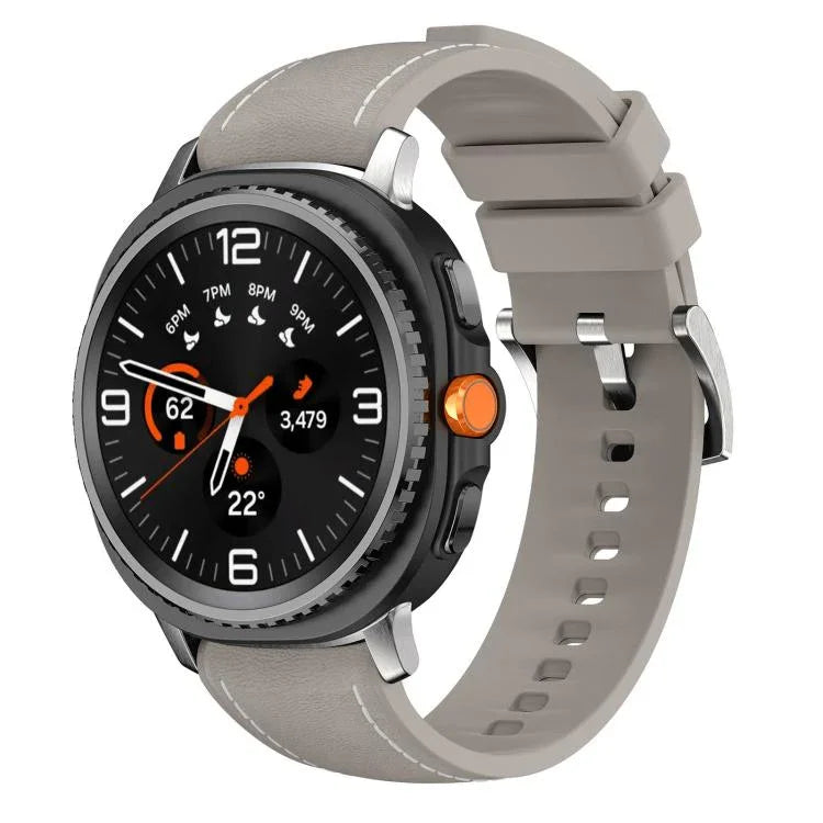 สายหนังผสมซิลิโคน สำหรับ Samsung Galaxy Watch8 / Watch8 Classic