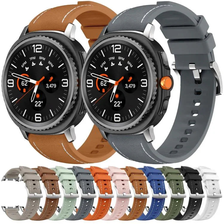 สายหนังผสมซิลิโคน สำหรับ Samsung Galaxy Watch8 / Watch8 Classic