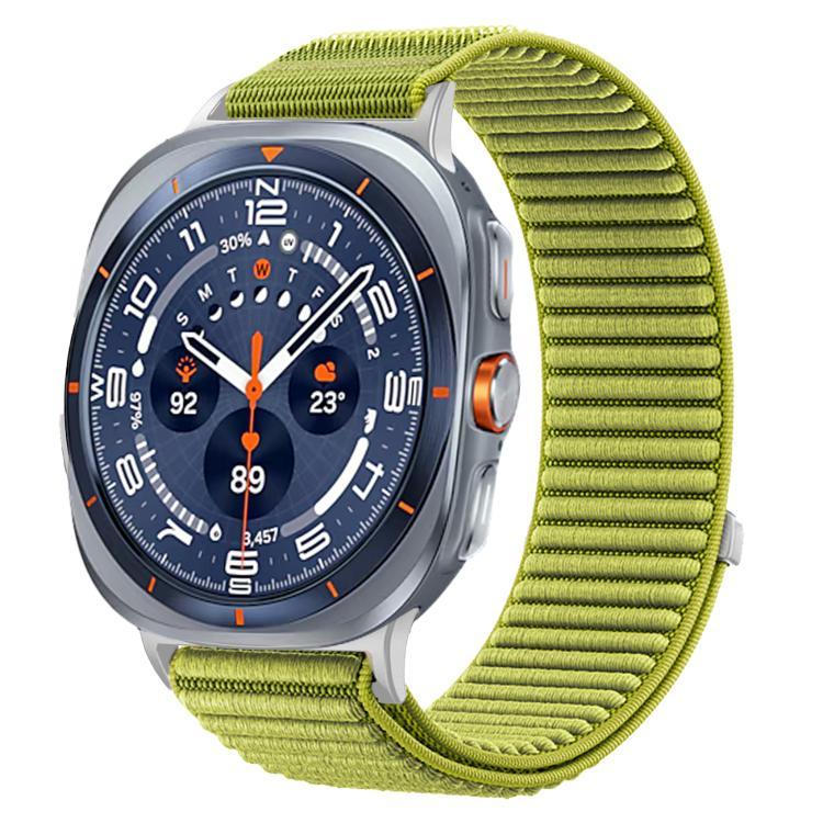 สายไนลอนถักพร้อมตีนตุ๊กแกและอินเทอร์เฟซโลหะ สำหรับ Samsung Galaxy Watch Ultra 47mm / Ultra 2025