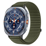 สายไนลอนถักพร้อมตีนตุ๊กแกและอินเทอร์เฟซโลหะ สำหรับ Samsung Galaxy Watch Ultra 47mm / Ultra 2025