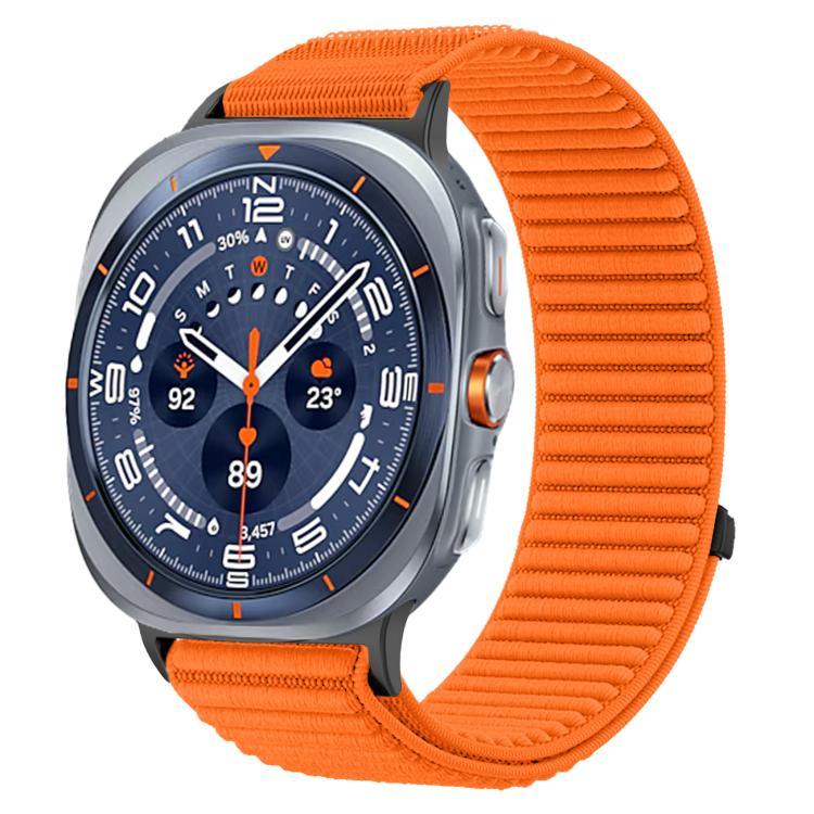 สายไนลอนถักพร้อมตีนตุ๊กแกและอินเทอร์เฟซโลหะ สำหรับ Samsung Galaxy Watch Ultra 47mm / Ultra 2025