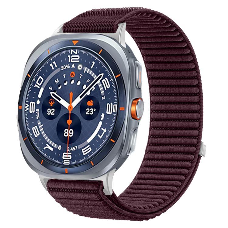 สายไนลอนถักพร้อมตีนตุ๊กแกและอินเทอร์เฟซโลหะ สำหรับ Samsung Galaxy Watch Ultra 47mm / Ultra 2025
