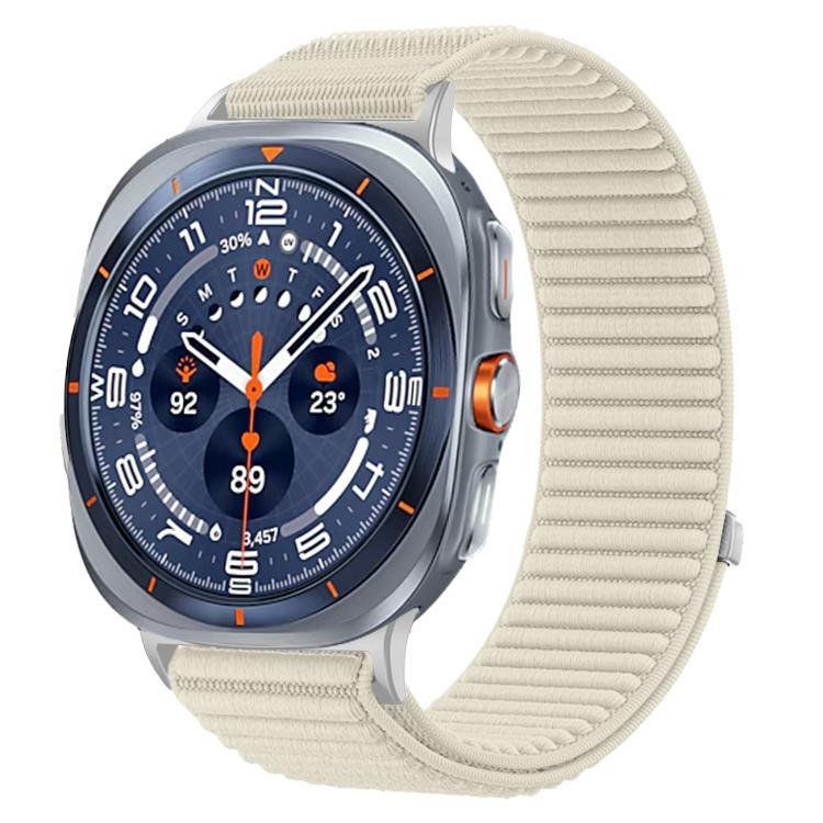 สายไนลอนถักพร้อมตีนตุ๊กแกและอินเทอร์เฟซโลหะ สำหรับ Samsung Galaxy Watch Ultra 47mm / Ultra 2025